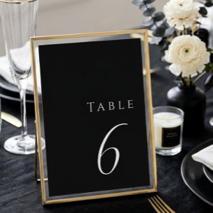 Minimalist Black Elegant Modern Wedding Table Number