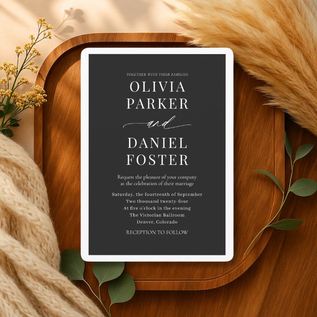 Minimalist Black Elegant Wedding Invitation (Creator Uploaded)