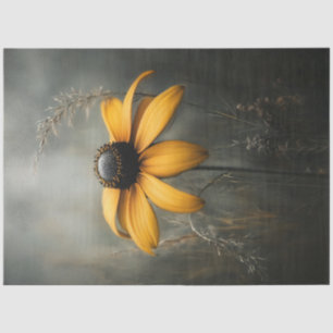 Minimalist Black-eyed Susan Botanical Decoupage Tissue Paper