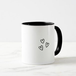 Minimalist Black Floral Initial Letter L Monogram Mug