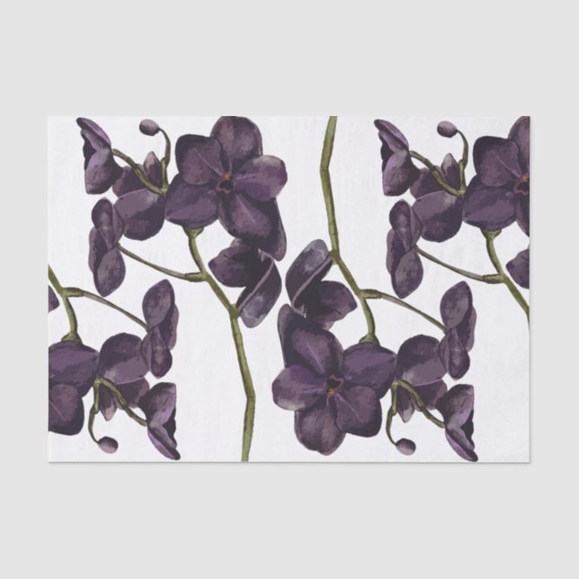 Minimalist Black Floral Tissue Paper (Front)