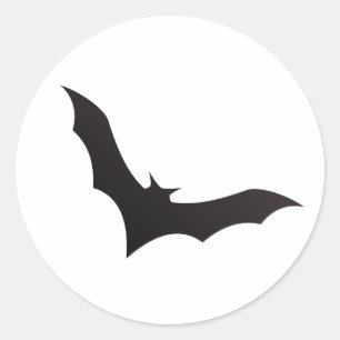 Minimalist Black Flying Bat Silhouette Halloween S Classic Round Sticker