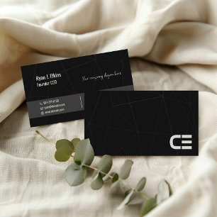 Minimalist Black Founder & CEO Business Card