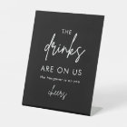 Minimalist Black Funny Wedding Open Bar Sign