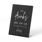 Minimalist Black Funny Wedding Open Bar Sign