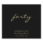 Minimalist Black & Gold Age Birthday Wine Label