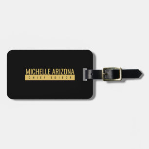 Minimalist Black & Gold Color Professional Modern Luggage Tag