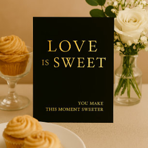 Minimalist Black & Gold Dessert Table Wedding Sign