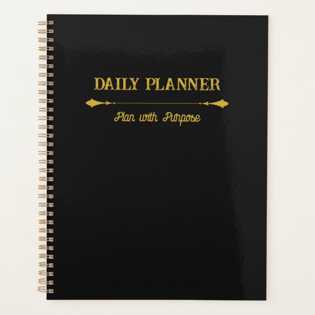 Minimalist Black Gold Planner (Front)
