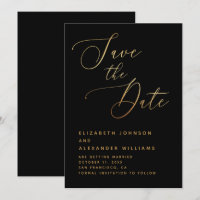 Minimalist Black & Gold Script | Formal Wedding