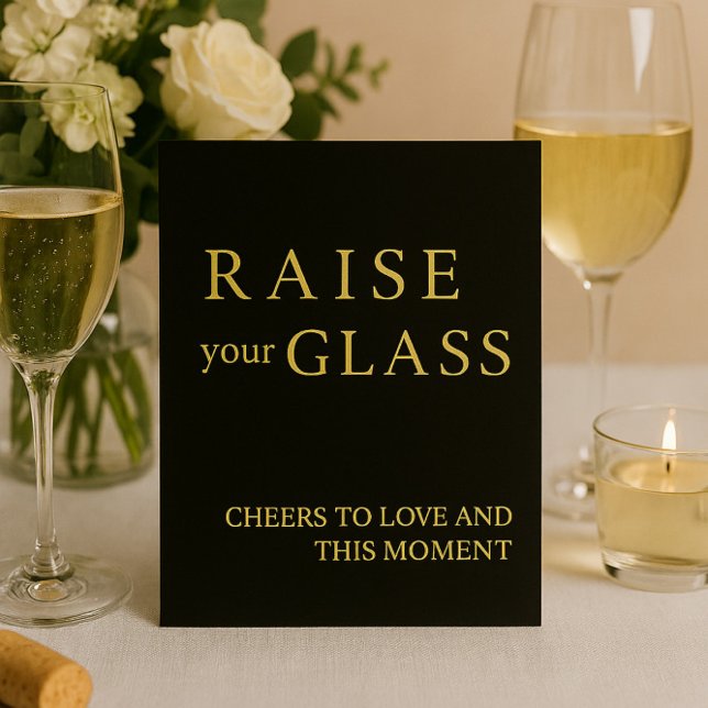 Minimalist Black & Gold Wedding Bar Sign  (Creator Uploaded)