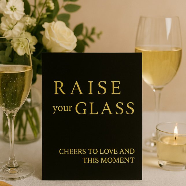 Minimalist Black & Gold Wedding Bar Sign  (Creator Uploaded)