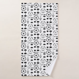 Minimalist Black Gym Equipment Bath Towel