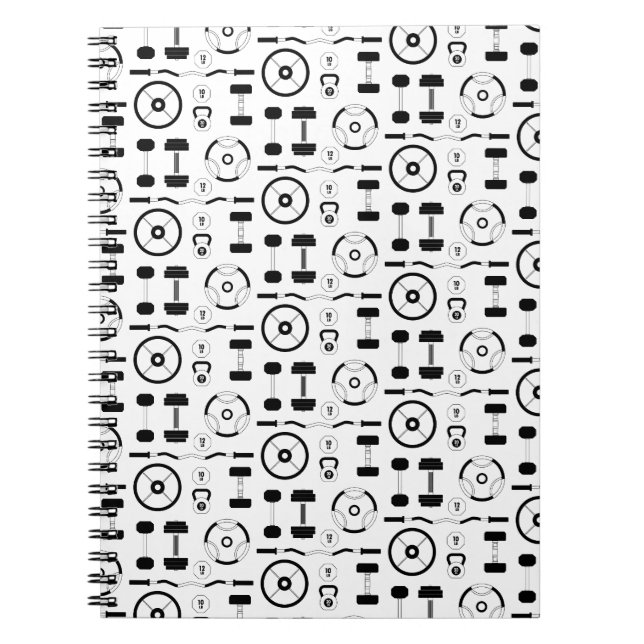 Minimalist Black Gym Equipment Notebook (Front)