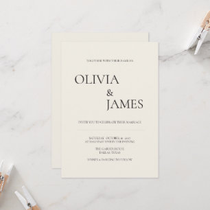 Minimalist Black Ivory Elegant Modern Wedding