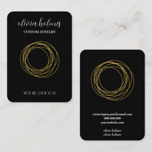 Minimalist black jewellery business card