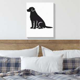 Minimalist Black Labrador Retriever Silhouette Canvas Print