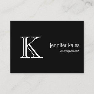 Minimalist Black Large Classic Monogram Business Card