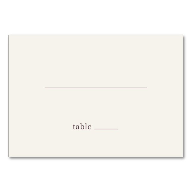 Minimalist Black Line Abstract Table Card (Front)