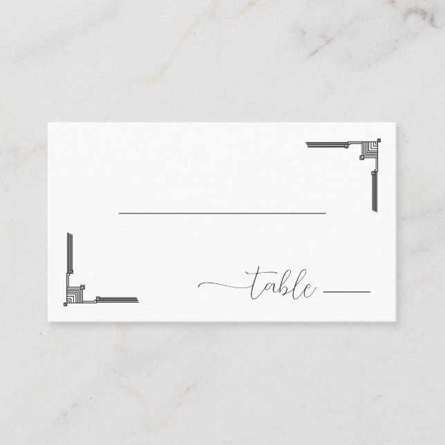 Minimalist Black Line Table Legs Place Card (Front)