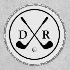 Minimalist Black Logo and Monogram Golf Player