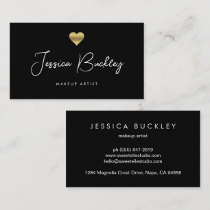 Minimalist Black Makeup Artist Business Card
