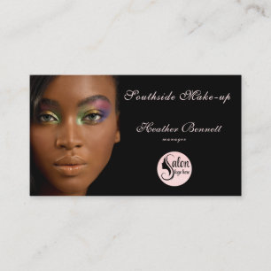 Minimalist Black Makeup Artist Business Card
