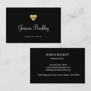 Minimalist Black Makeup Artist Business Card