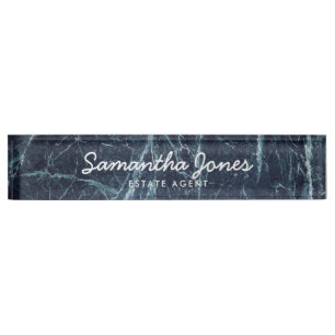 Minimalist Black Marble Classic Personalised Nameplate