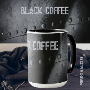 Minimalist black metal  mug