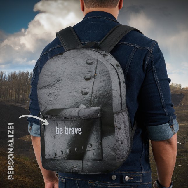 Minimalist black metal rivets printed backpack (Creator Uploaded)