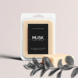 Minimalist black modern elegant soy wax melts food label