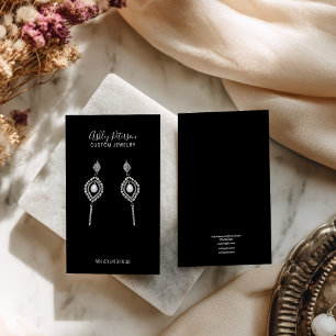 Minimalist black modern jewellery earring display business card