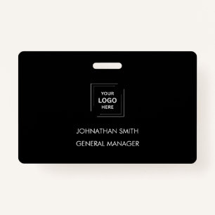 Minimalist Black Modern Professional Employee ID ID Badge