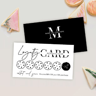 Minimalist Black Modern Script Logo Cookies Bakery Loyalty Card