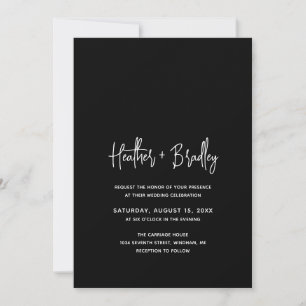 Minimalist Black Modern Wedding Invitation