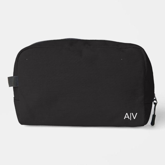 Minimalist Black Monogram Dopp Kit (Front)