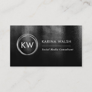 Minimalist Black monogram logo business card