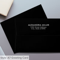 Minimalist Black Monogram Return Address