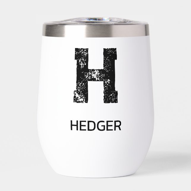 MINIMALIST BLACK ONE LETTER MONOGRAM NAME WHITE (Front)