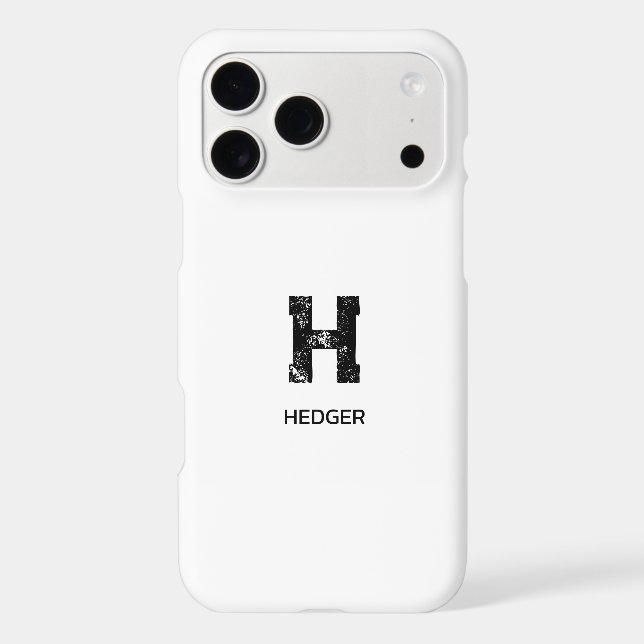 MINIMALIST BLACK ONE LETTER MONOGRAM NAME WHITE (Back)