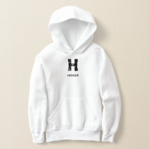MINIMALIST BLACK ONE LETTER MONOGRAM NAME WHITE