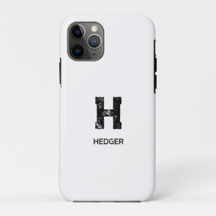 MINIMALIST BLACK ONE LETTER MONOGRAM NAME WHITE Case-Mate iPhone CASE