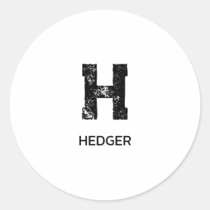 MINIMALIST BLACK ONE LETTER MONOGRAM NAME WHITE CLASSIC ROUND STICKER