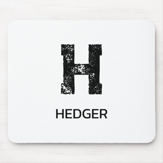 MINIMALIST BLACK ONE LETTER MONOGRAM NAME WHITE MOUSE PAD (Front)