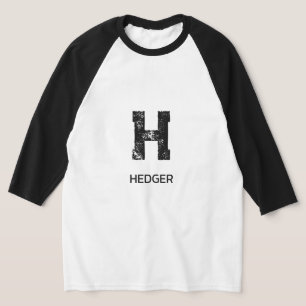 MINIMALIST BLACK ONE LETTER MONOGRAM NAME WHITE T-Shirt