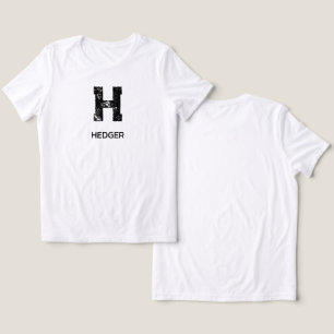 MINIMALIST BLACK ONE LETTER MONOGRAM NAME WHITE Tri-Blend SHIRT
