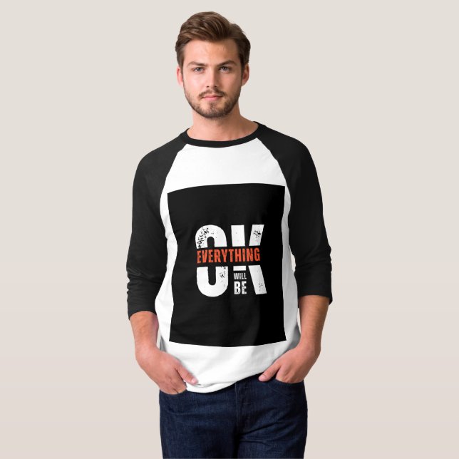 Minimalist Black & Orange Typography T-Shirt (Front Full)
