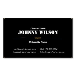 Minimalist Black Ornament Graduation Name Card