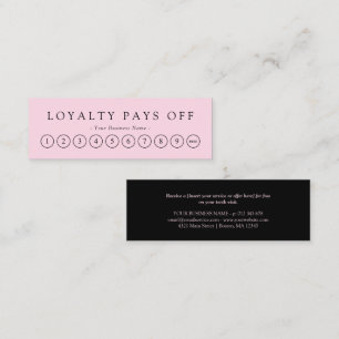 Minimalist Black & Pink Loyalty Punch Card